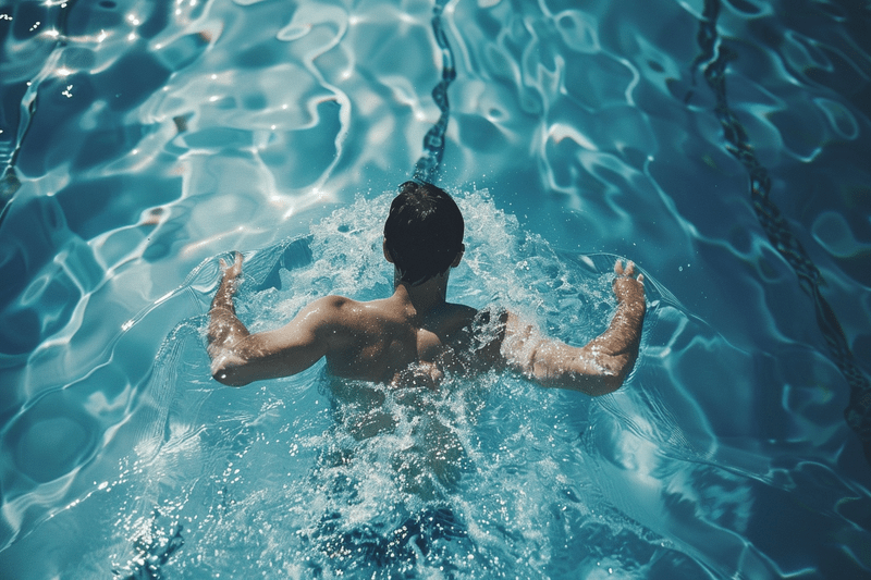 Man swimming in a pool