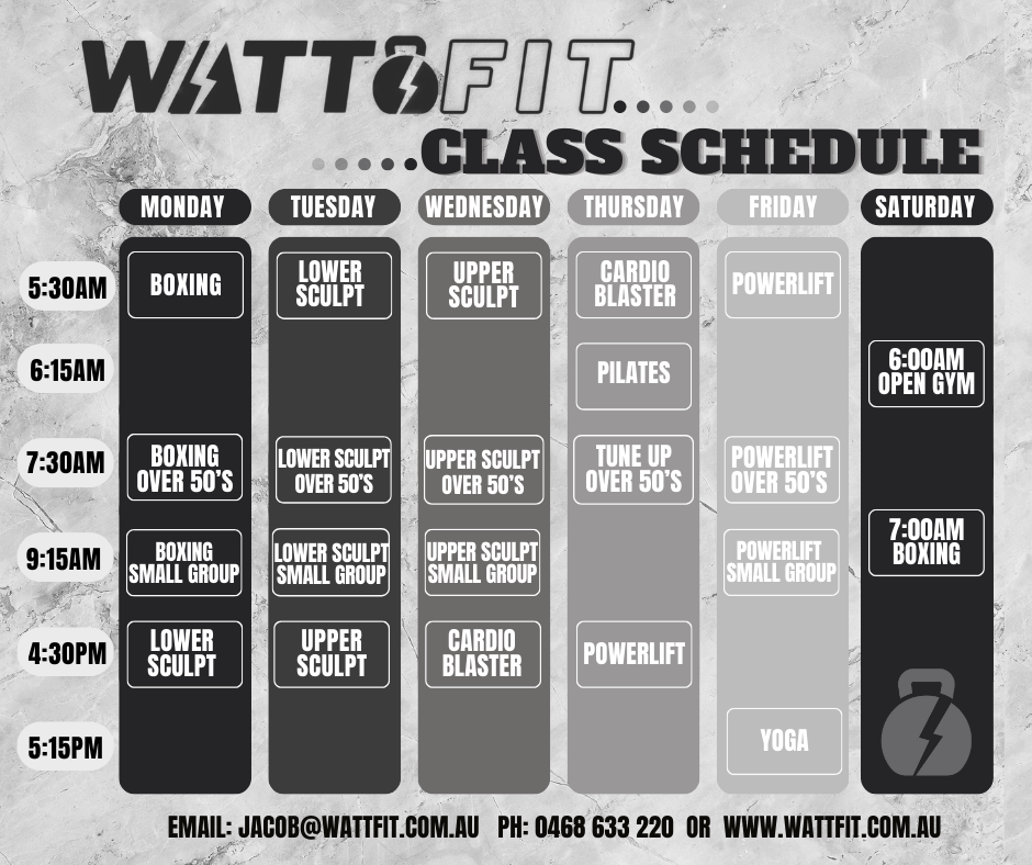 WattFit Timetable